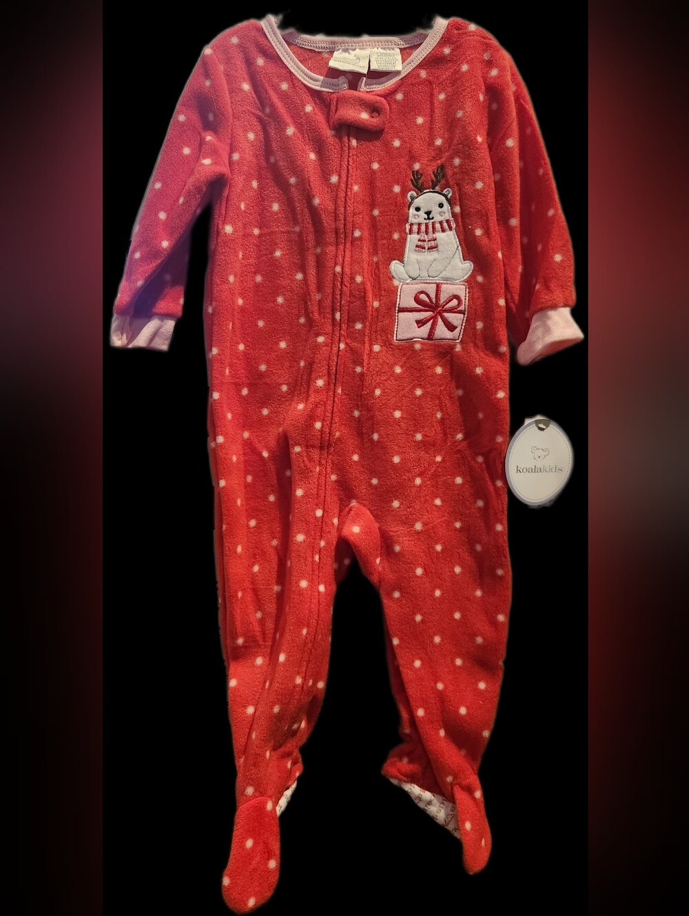Koala Kids One Piece Foot Pajamas Polar Bear Holiday Christmas 12 Months